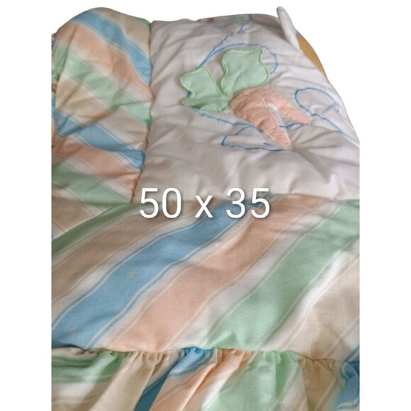 Peter Rabbit Baby Quilt With Ruffled Edges & Embroidered Design Blanket, Beatrix - Picture 8 of 8